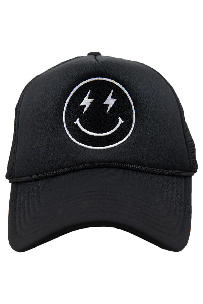 Black Lightning Happy Face Wholesale Foam Hat