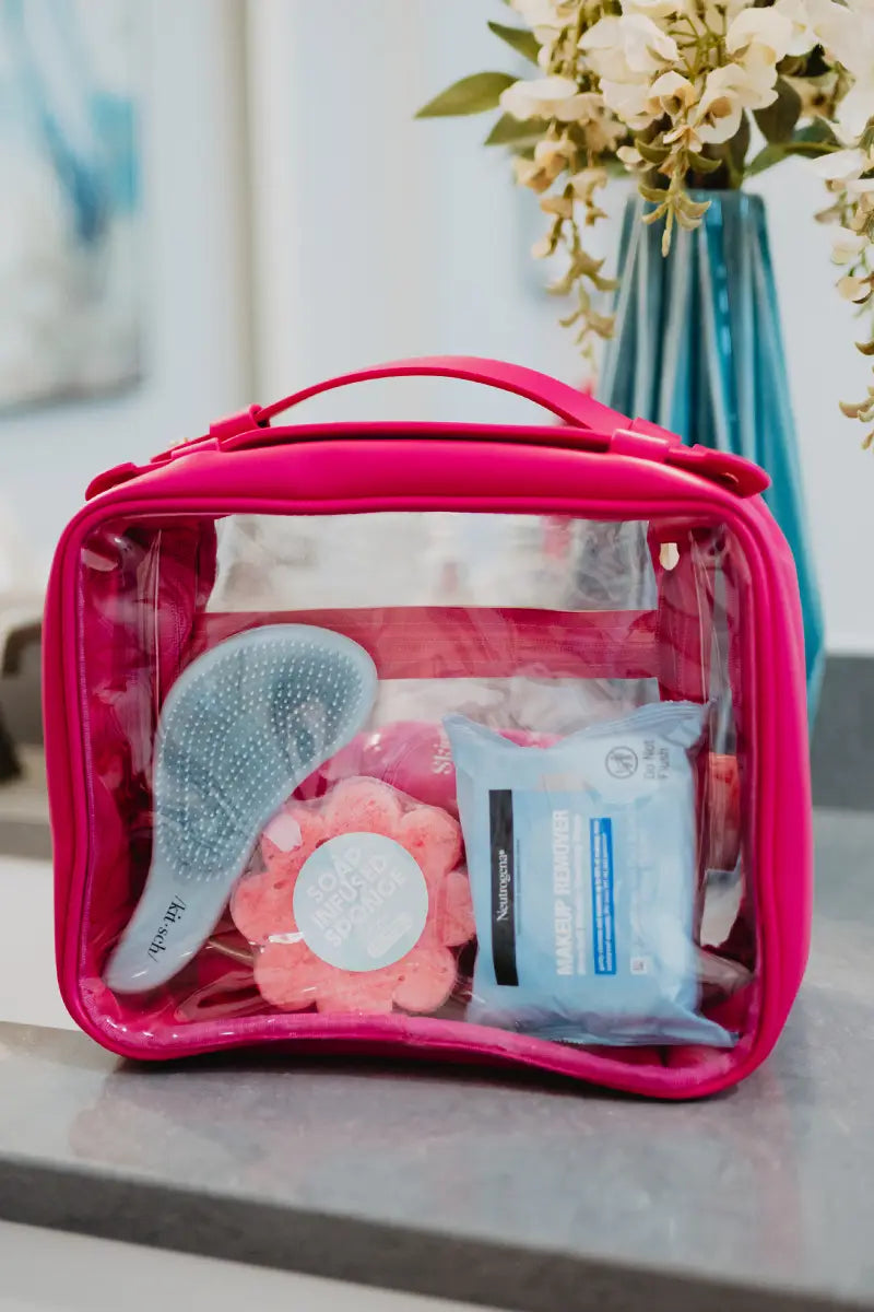 Hot Pink Wholesale Large Makeup & Toiletries Organizer