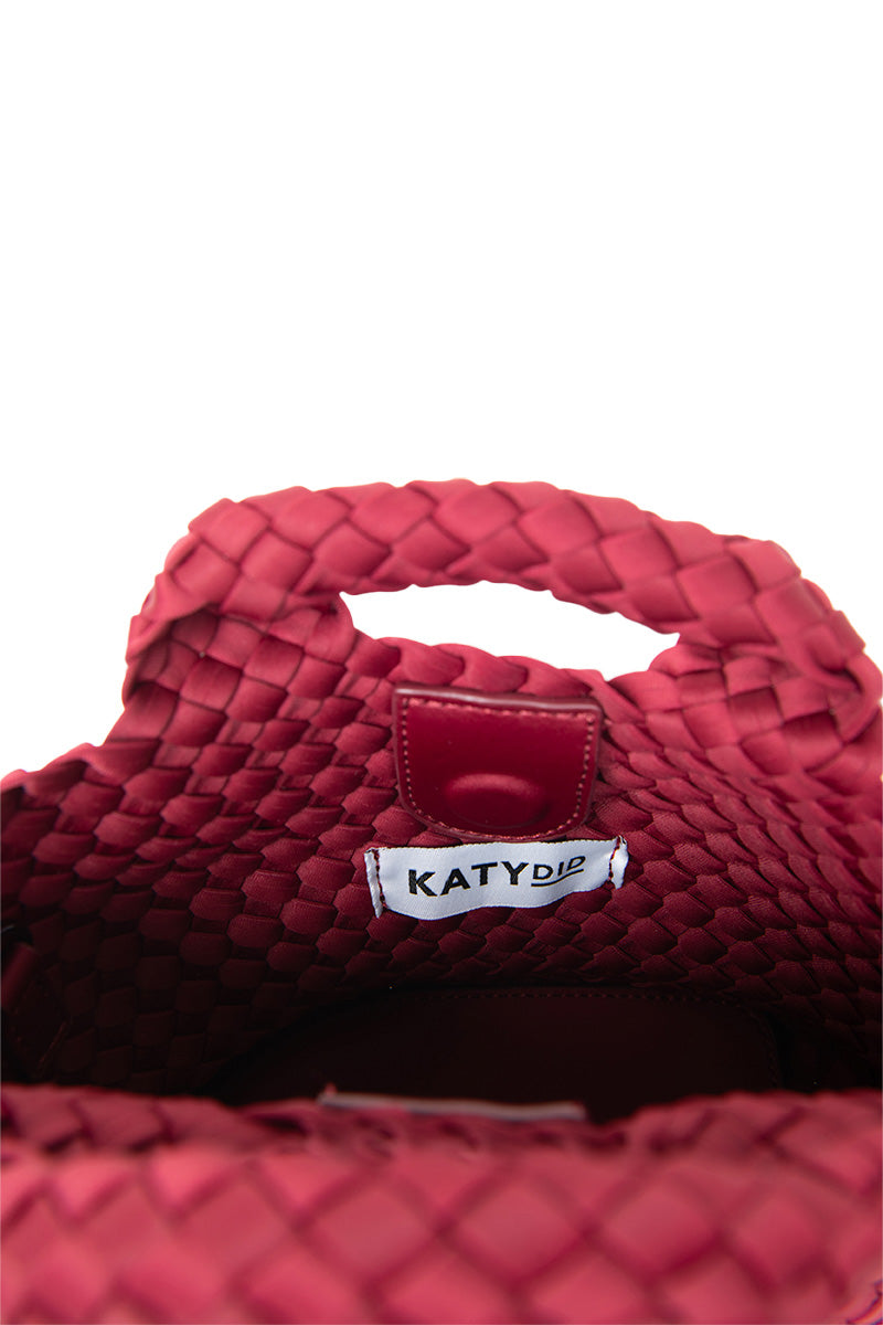 Wine Woven Wholesale Bucket Bag Crossbody