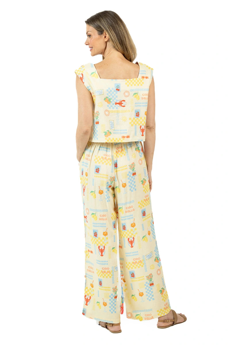 Yellow Italian Summer Wholesale Two-Piece Sets Women