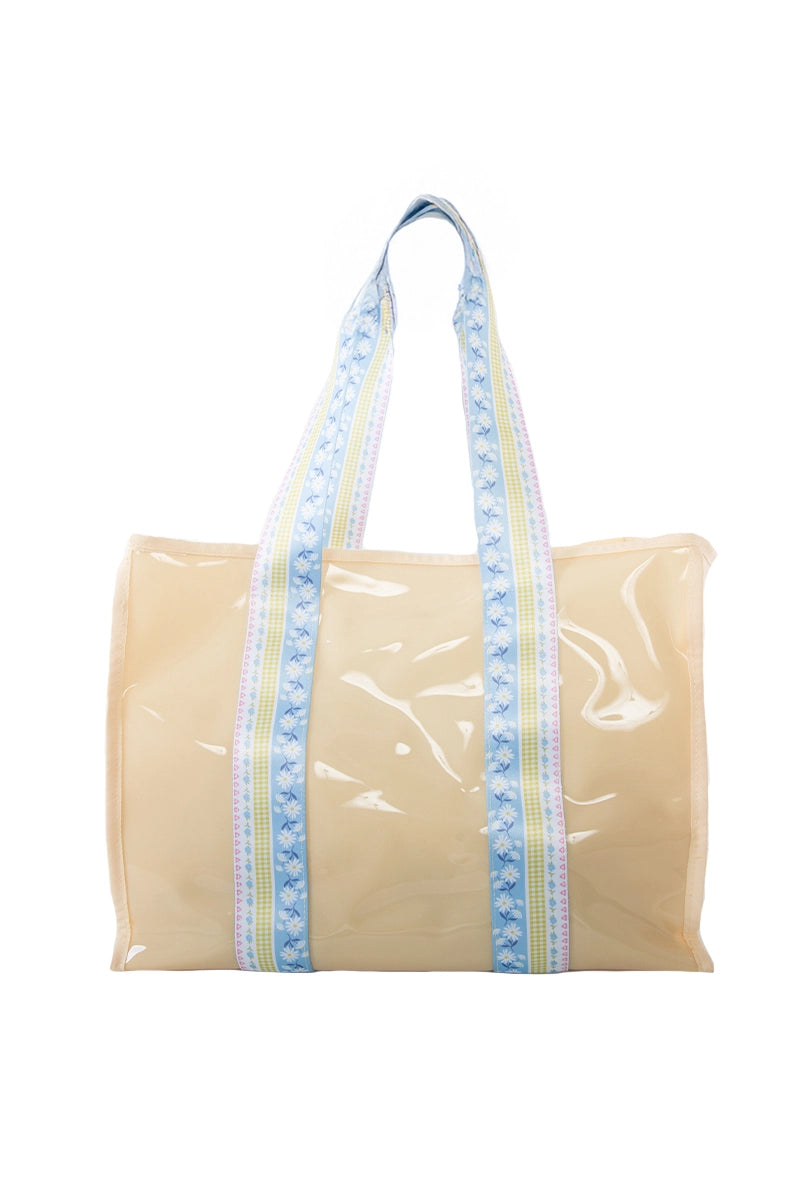 Yellow Ribbon Handle Wholesale Jelly Tote Bag
