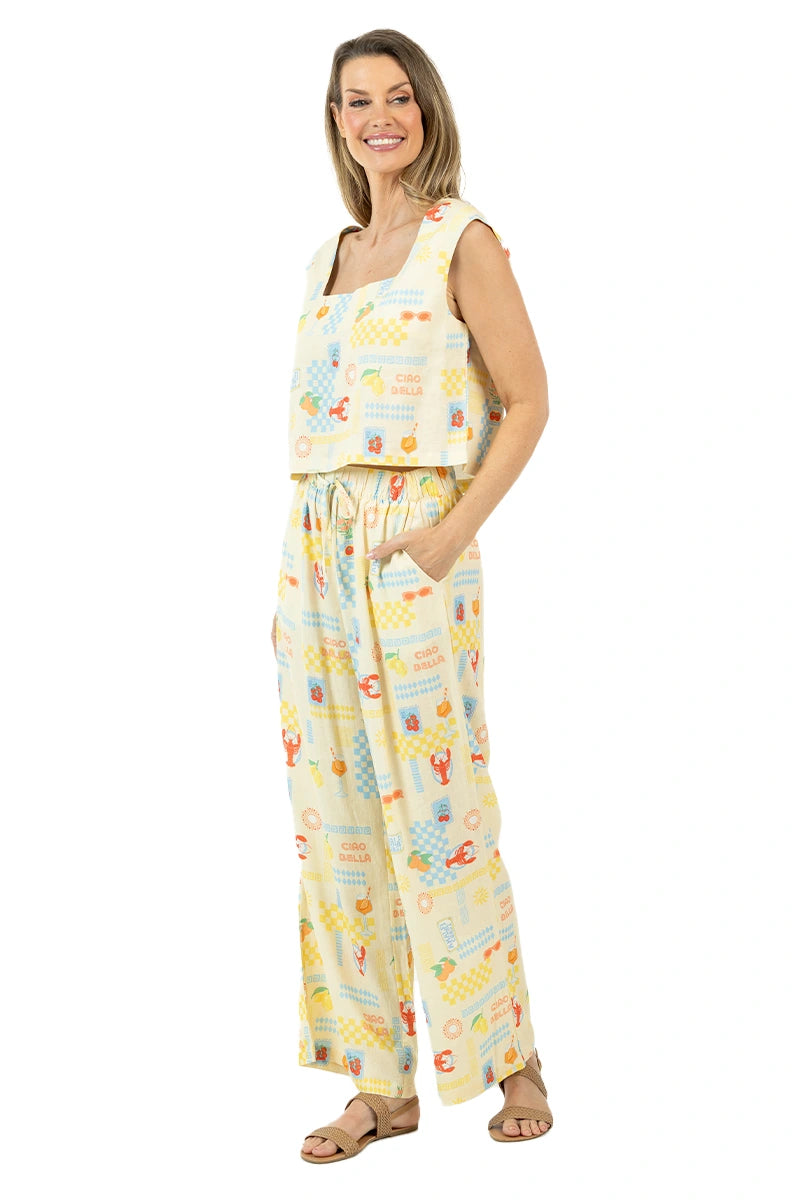 Yellow Italian Summer Wholesale Two-Piece Sets Women