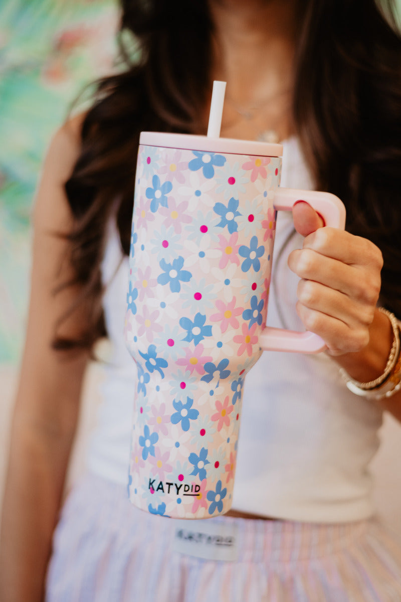Dainty Florals Pink Wholesale 38 Oz Tumbler Cup