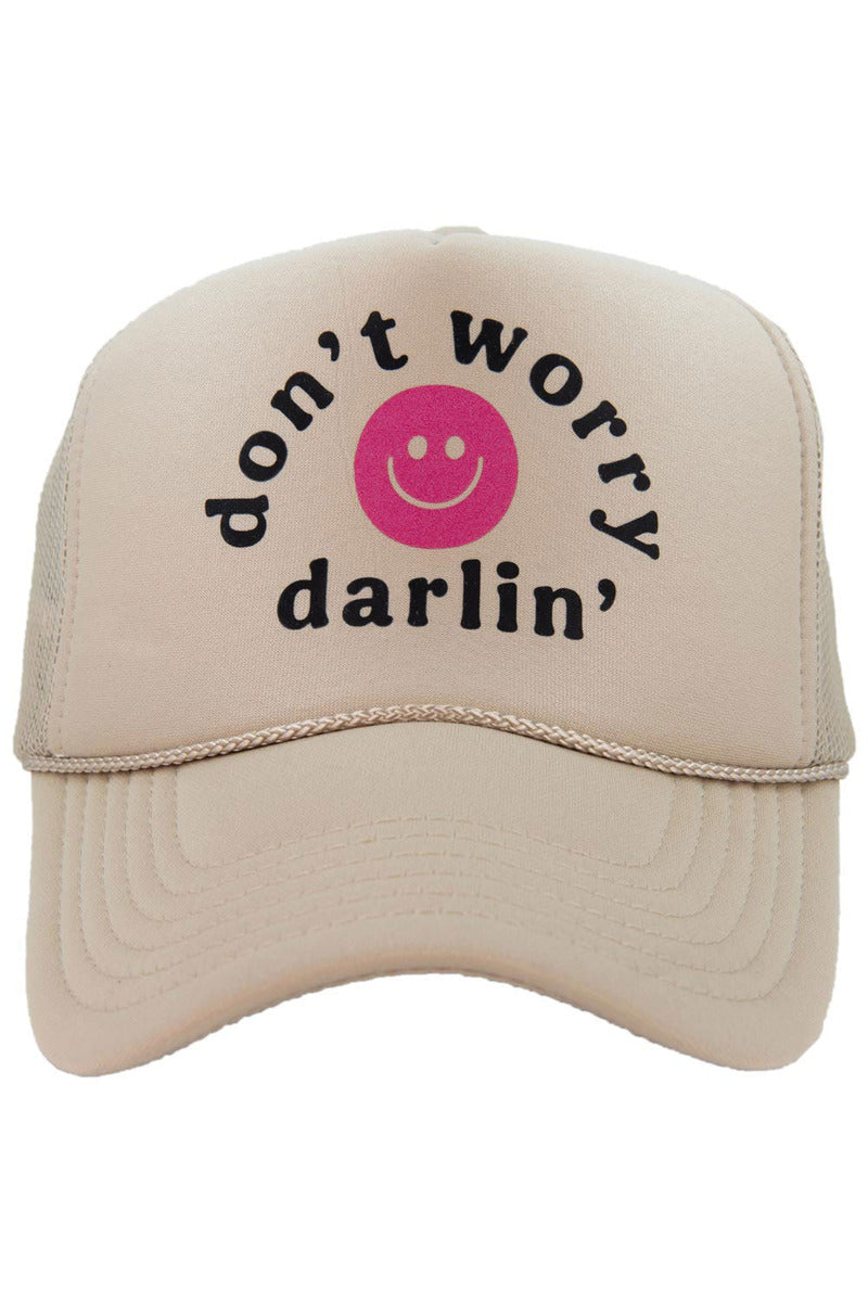 Don't Worry Darlin' Happy Face Wholesale Foam Trucker Hat