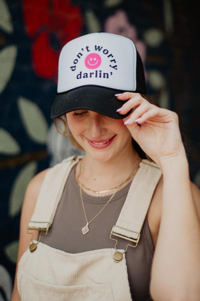Don't Worry Darlin' Happy Face Wholesale Foam Trucker Hat
