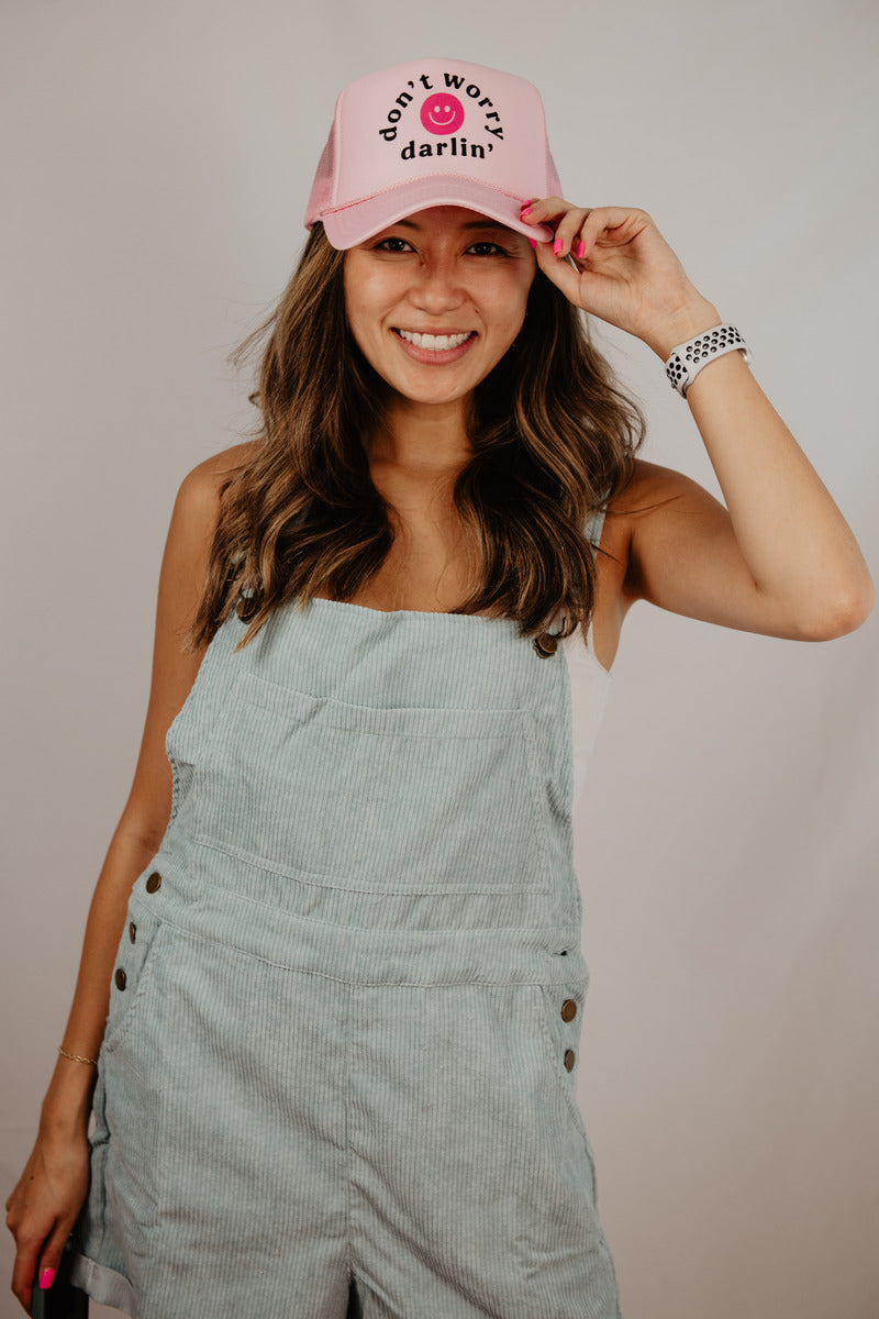 Don't Worry Darlin' Happy Face Wholesale Foam Trucker Hat