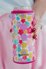 Groovy Multicolored Flowers Slim Can Cooler