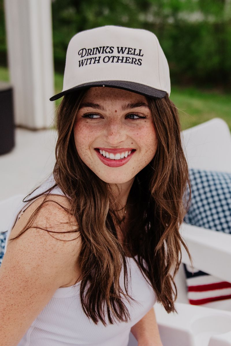Drinks Well With Others Wholesale Two-Toned Vintage Hat
