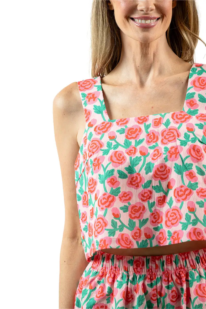 Whimsical Roses Wholesale Floral Two Piece Set