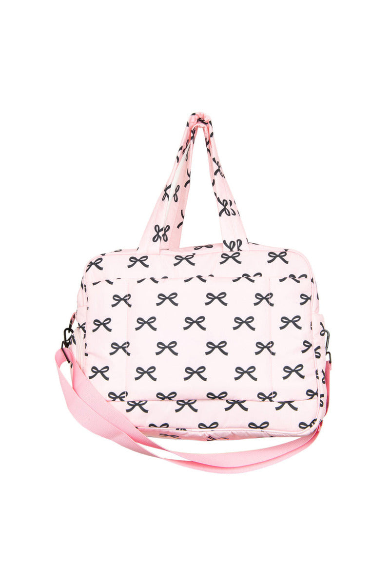 Black & Pink Mini Bows Wholesale Duffel Weekender