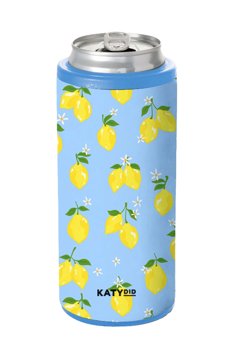 Zesty Lemons Slim Can Cooler Insulator