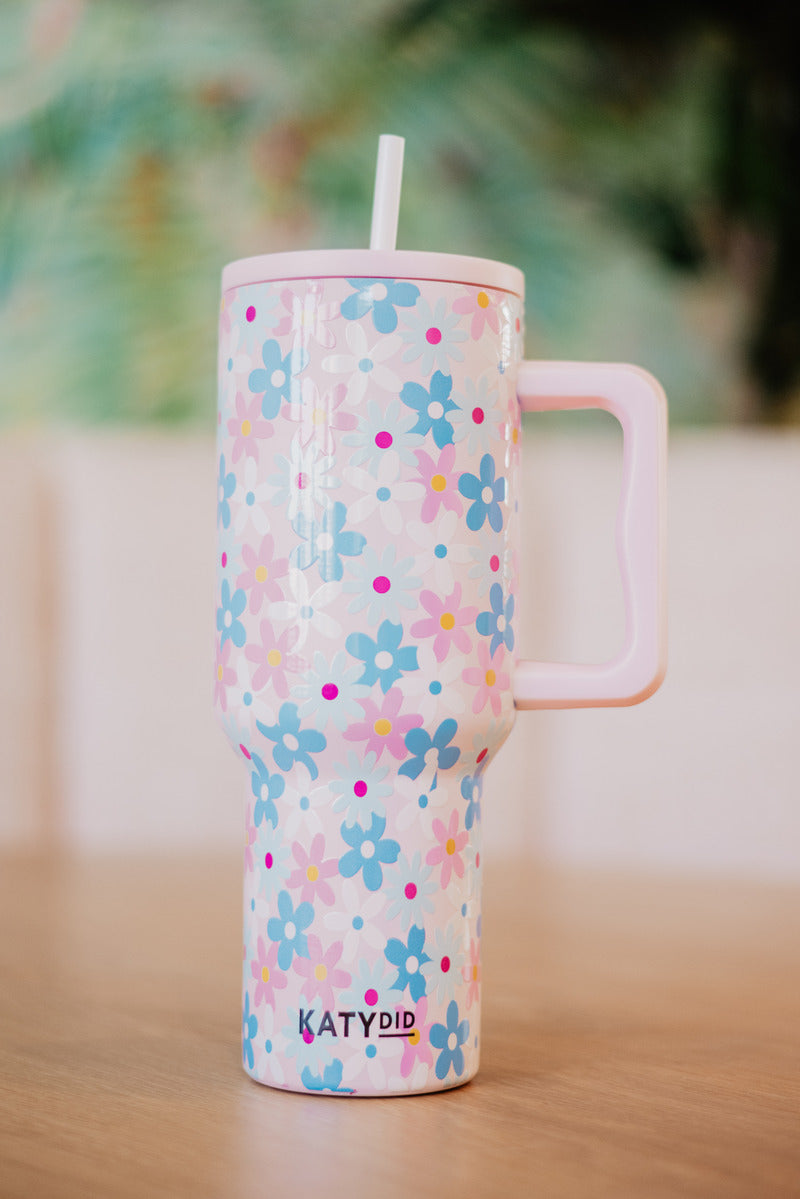 Dainty Florals Pink Wholesale 38 Oz Tumbler Cup