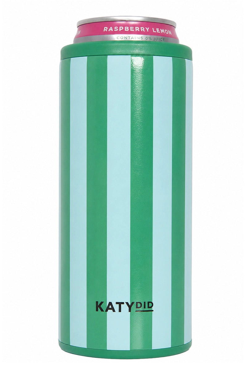 Aqua and Green Striped Can Coolers Wholesale