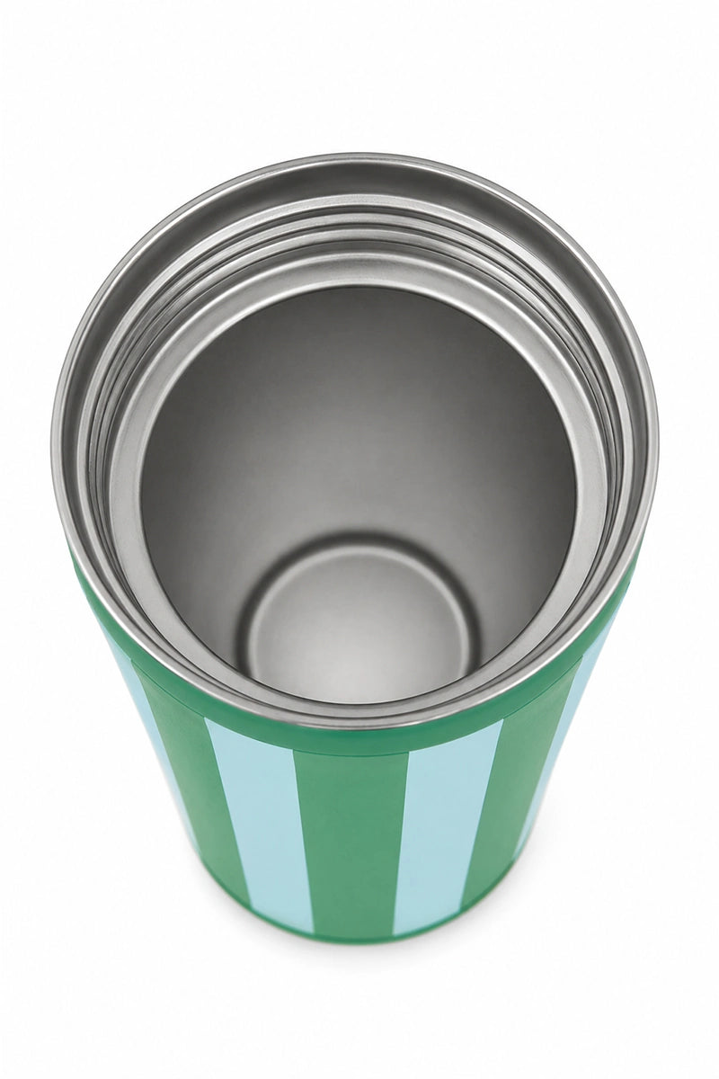 Aqua and Green Striped Can Coolers Wholesale