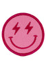 Hot Pink Lightning Happy Face Wholesale Hat Patches (SET OF 3)
