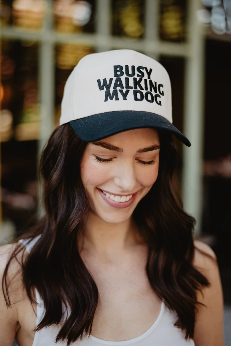 Busy Walking My Dog Wholesale Vintage Trucker Hats for Women