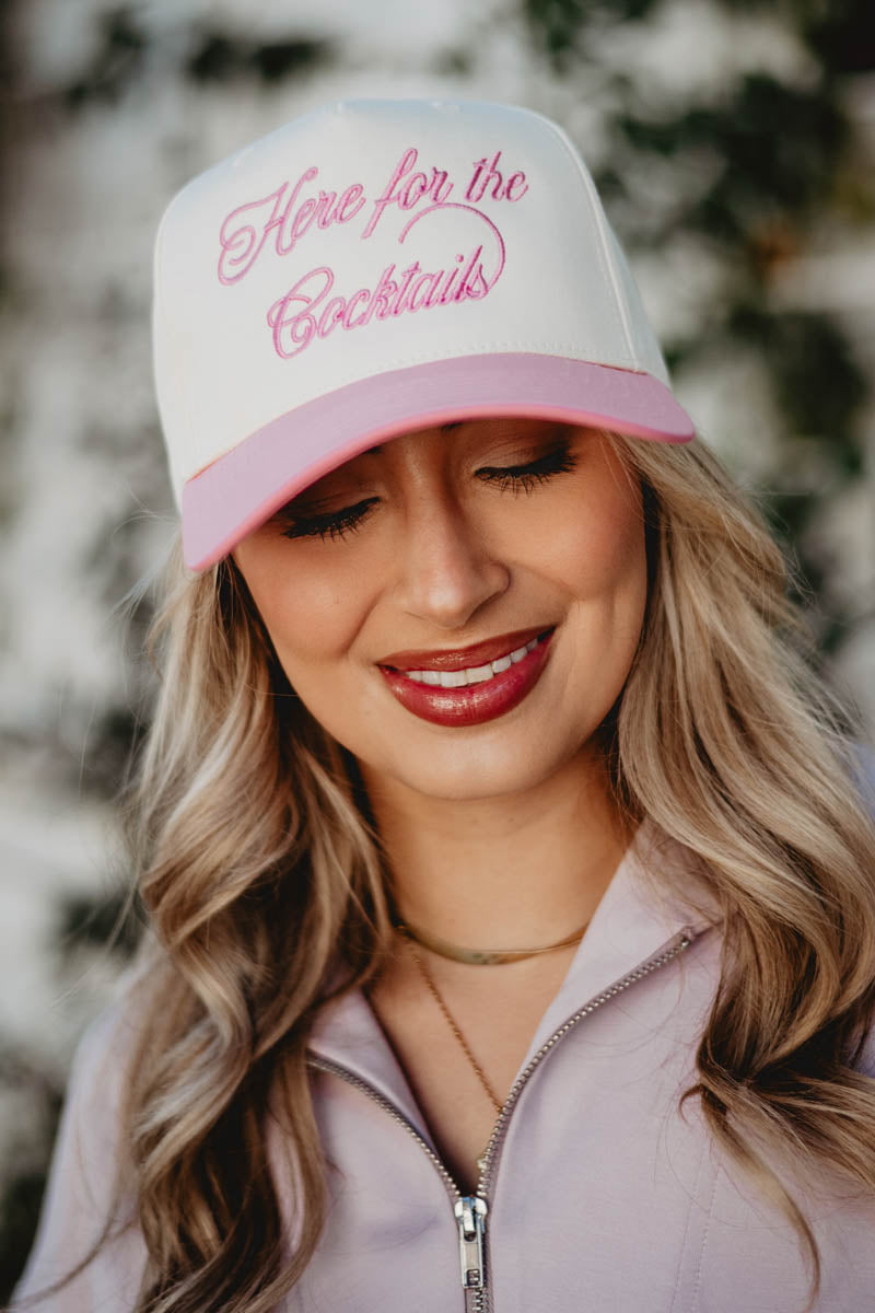Here For the Cocktails Wholesale Two-Toned Fitted Hat