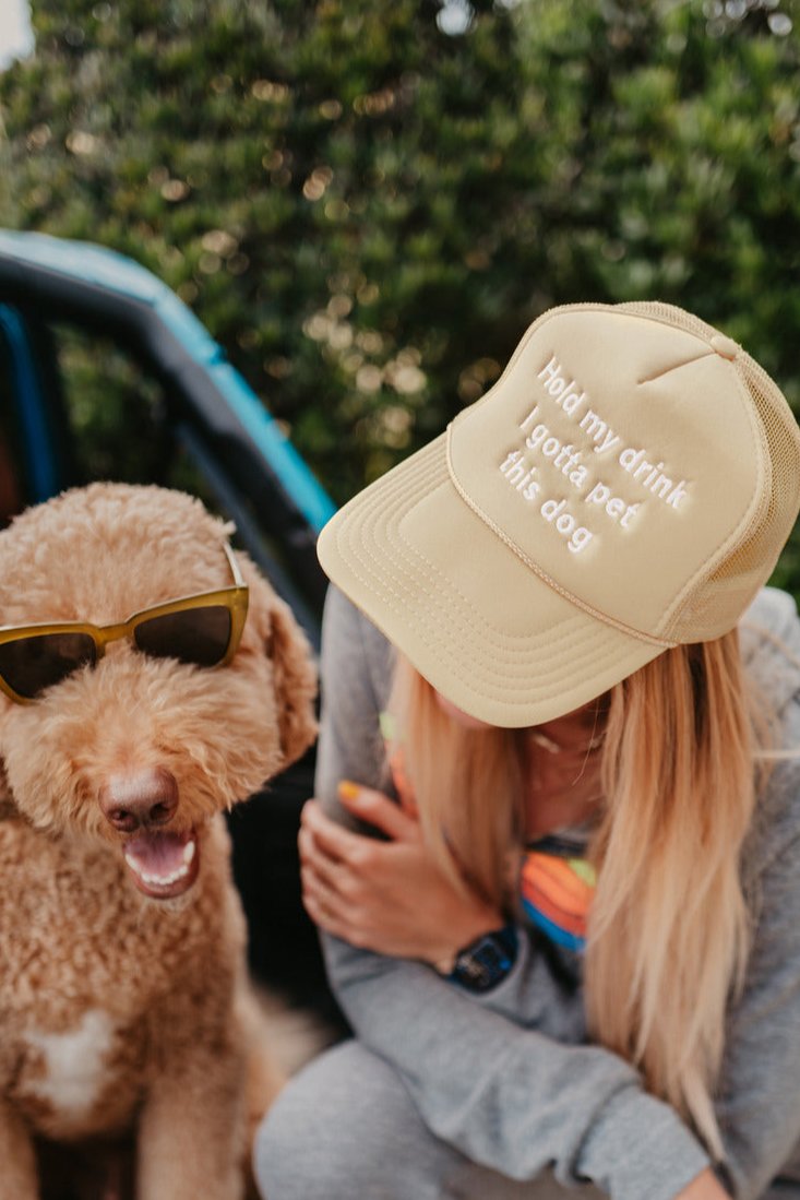 Hold My Drink I Gotta Pet This Dog Wholesale Foam Trucker Hat