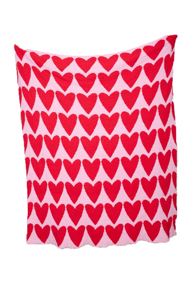 Girly Red Hearts Cute Oversized Wholesale Throw Blanket