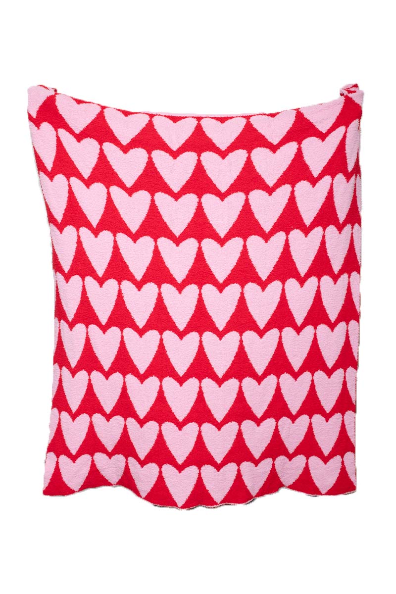 Girly Red Hearts Cute Oversized Wholesale Throw Blanket