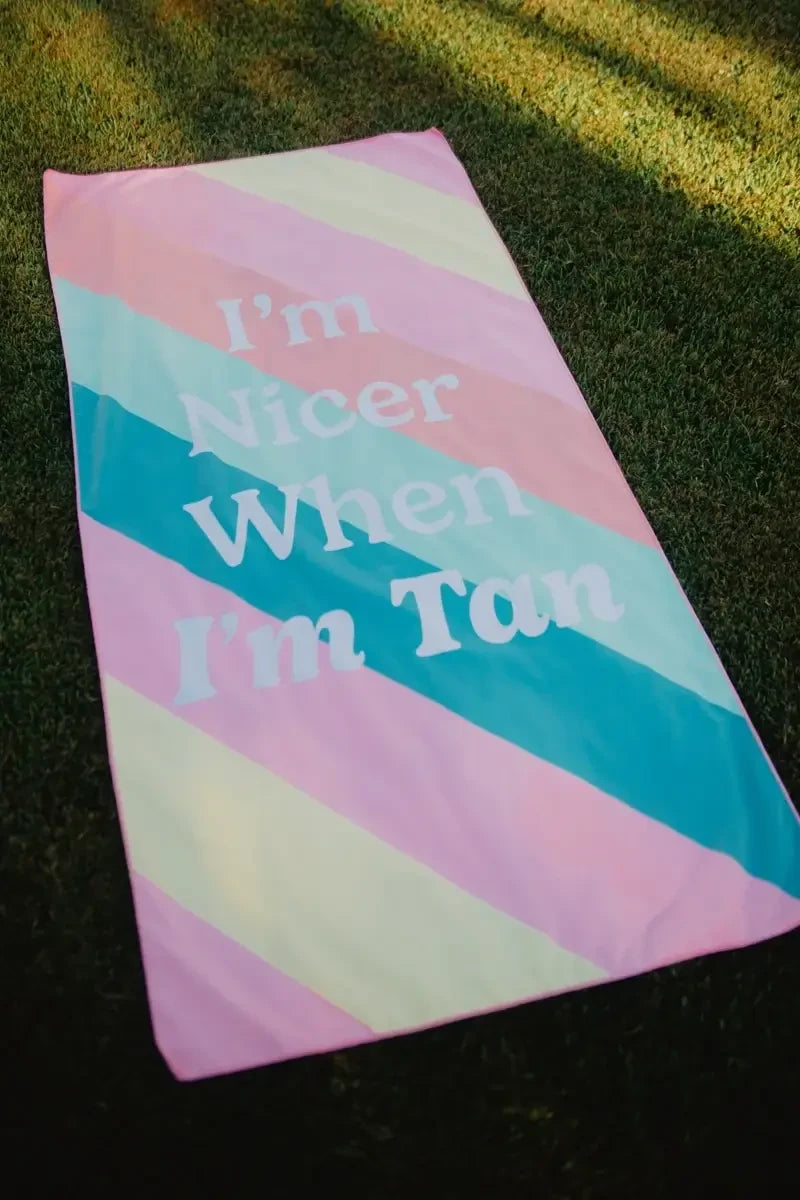 I'm Nicer When I'm Tan Wholesale Reversible Quick Dry Towel