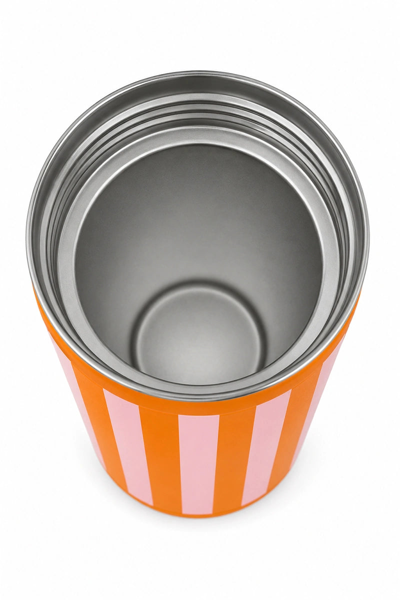 Pink and Orange Striped Insulated Drink Sleeve