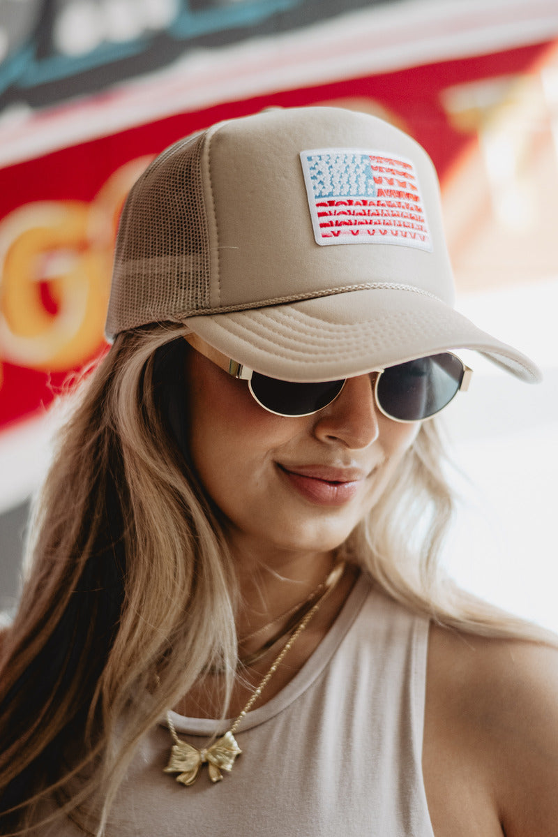 American Flag Wholesale Women's Foam Trucker Hat