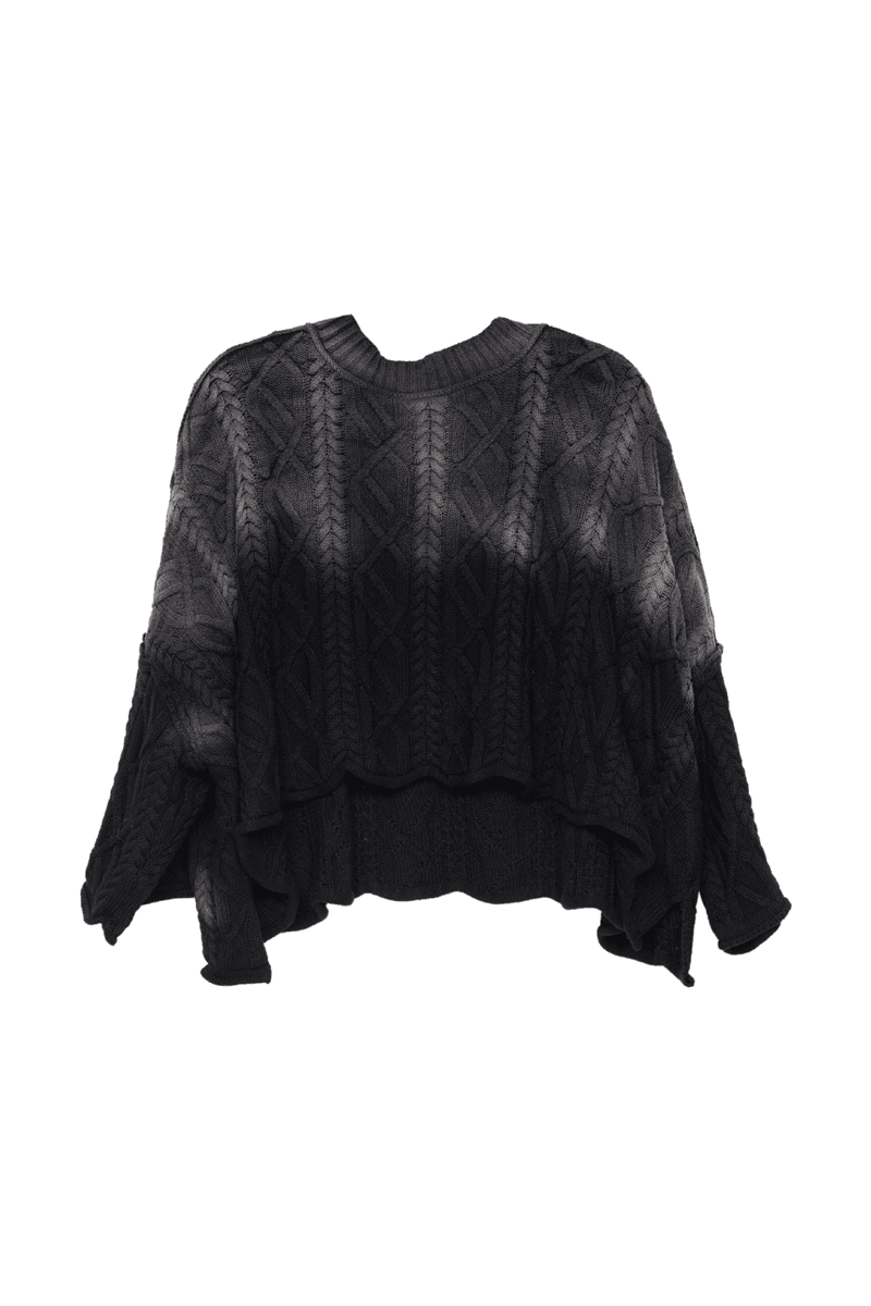Black Slouchy Oversized Wholesale Lightweight Sweater