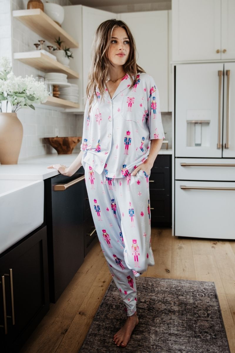 Nutcrackers Light Blue Women's Christmas Pajamas