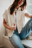 Cream Cropped Denim Wholesale Utility Vest