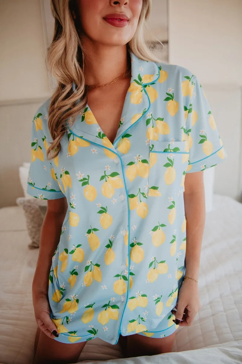 Zesty Lemons Wholesale Matching Pajama Sets