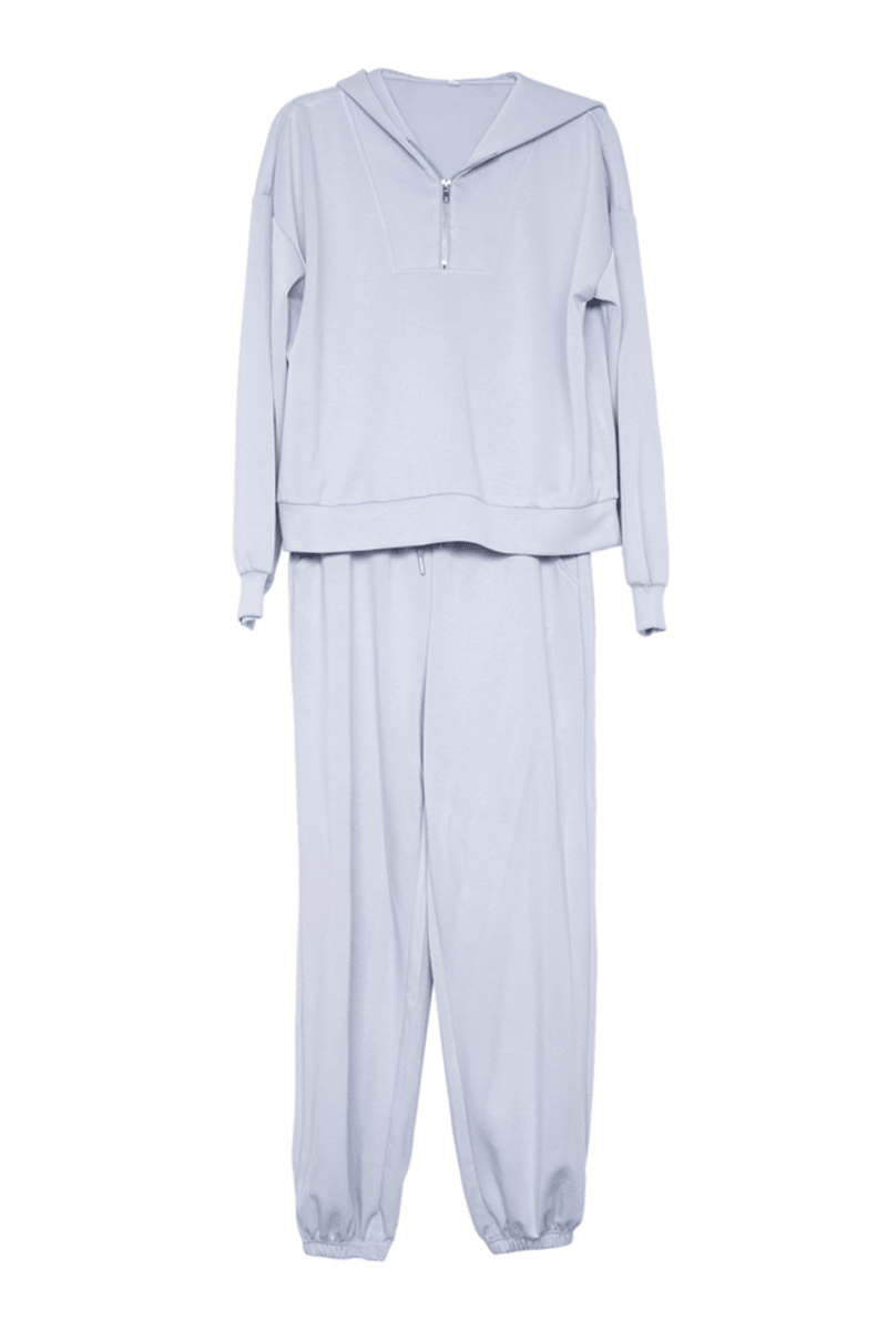 Light Blue Half Zip Lounge Set