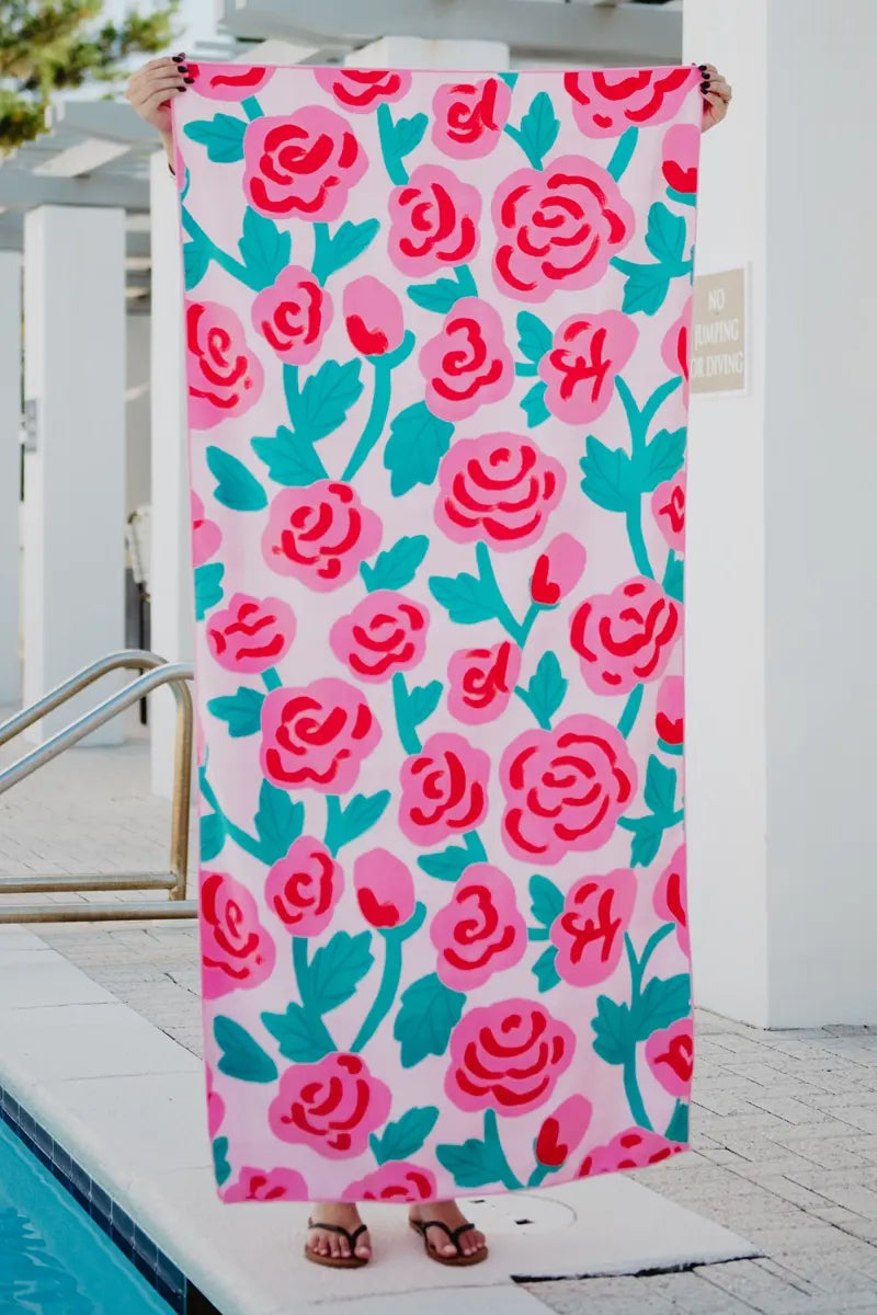 Roses All Over Wholesale Reversible Quick Dry Pool Towel