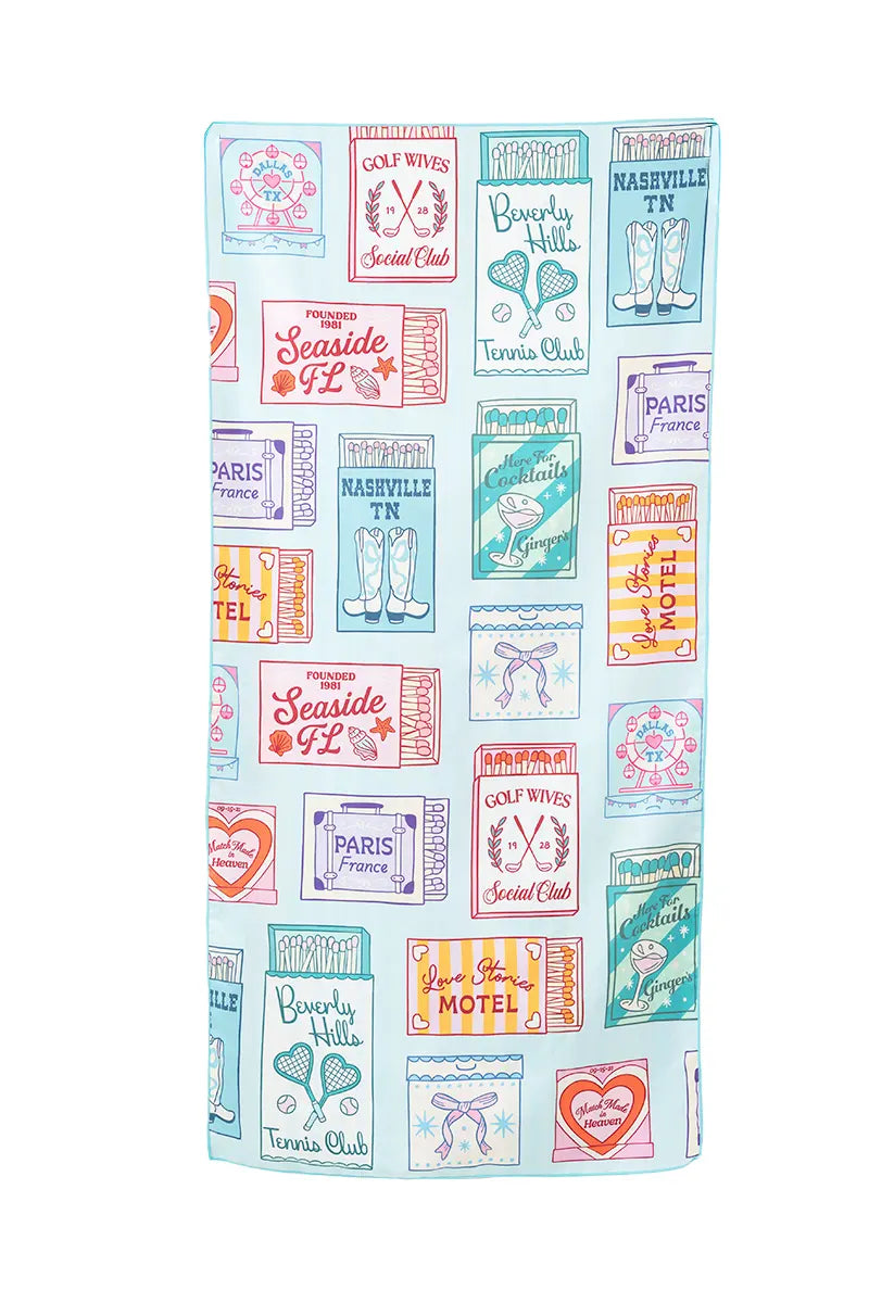 Traveling Matchbook Wholesale Microfiber Reversible Beach Towels