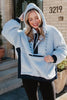 Light Blue Two-Toned Sherpa Pullover Jacket