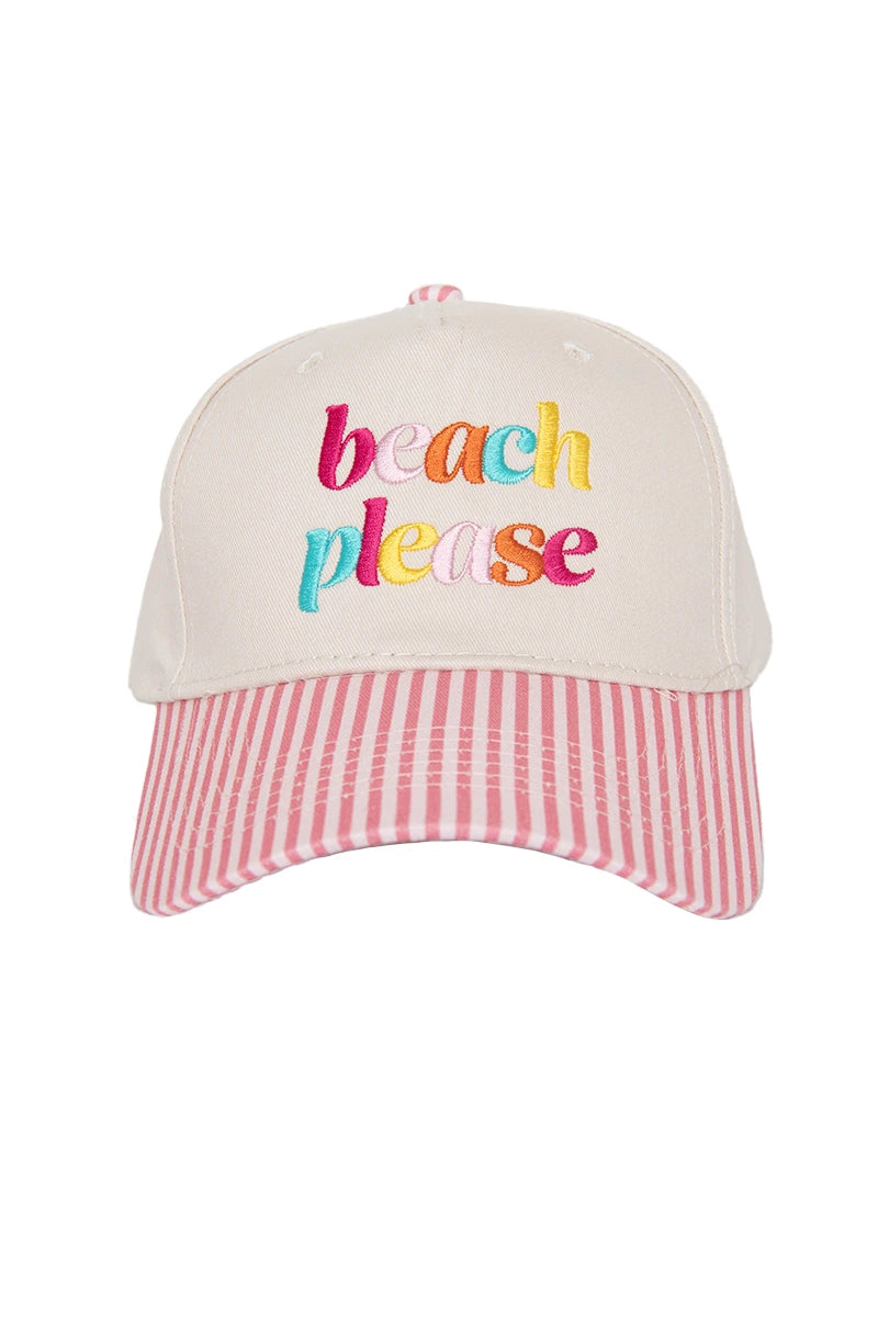 Beach Please (Lowercase) Two-Toned Hat for Women
