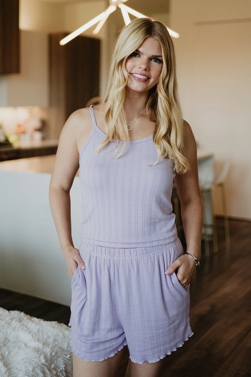 Light Purple Wholesale Pointelle Set