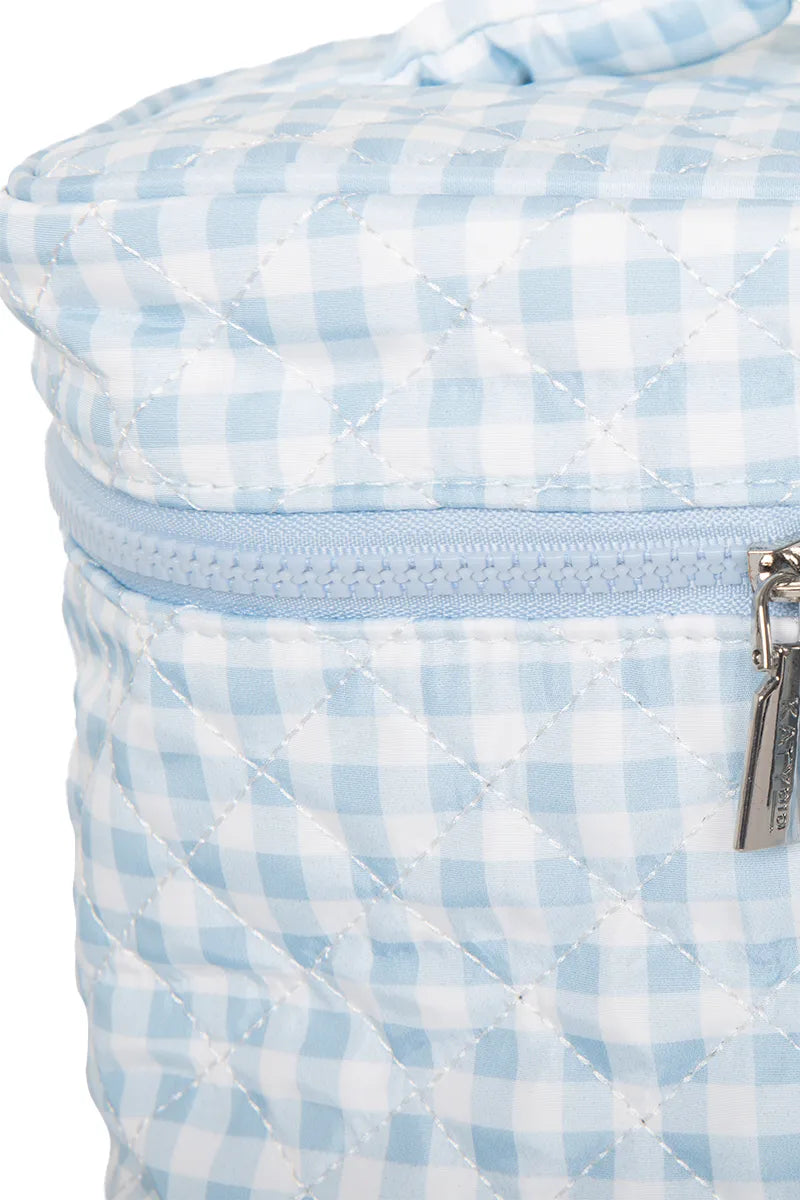 Light Blue Plaid Wholesale Cosmetic Bag for Makeup