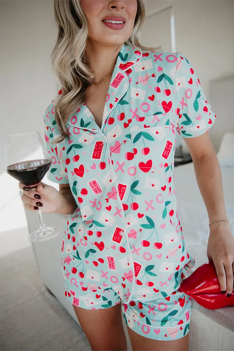 XO Cherries Wholesale Valentine's Pajamas Women