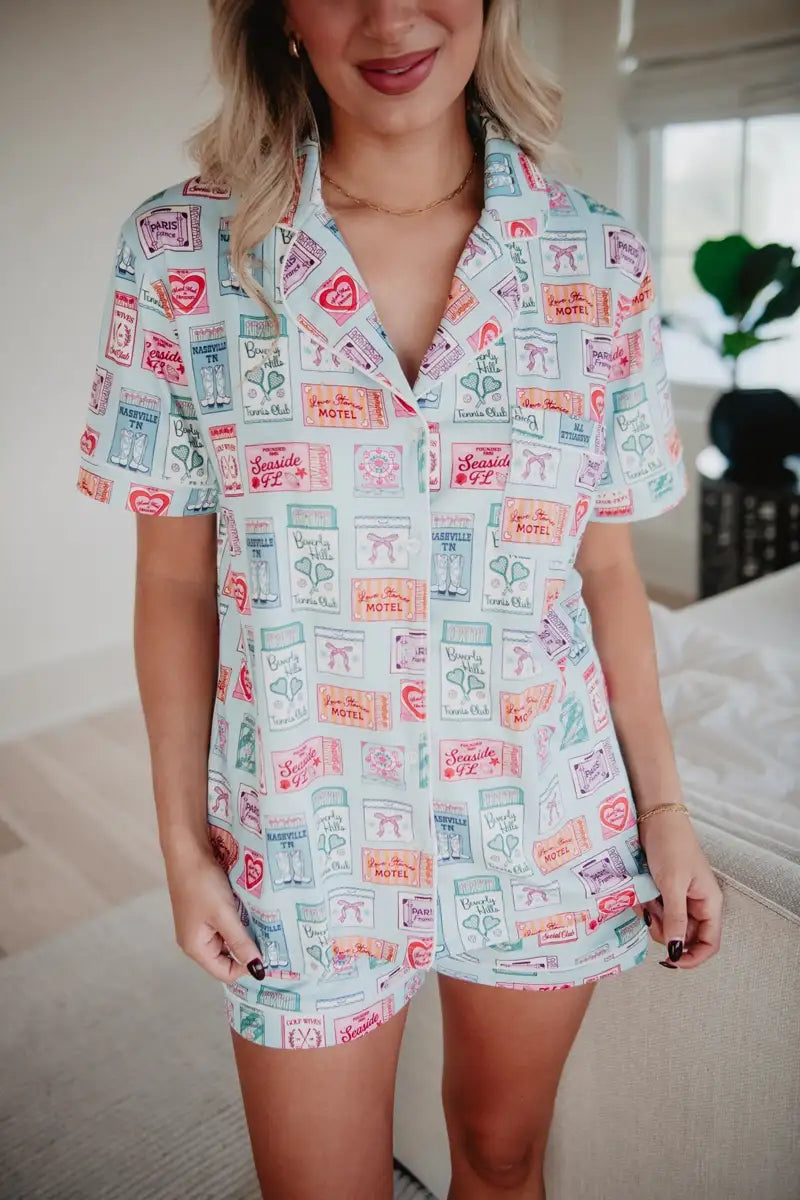 Traveling Matchbook Wholesale Pajama Shorts