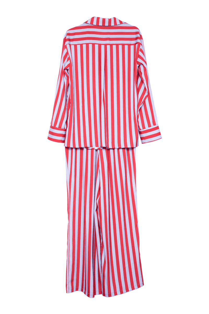 Lilac Striped Wholesale Satin Pajama Pants Set