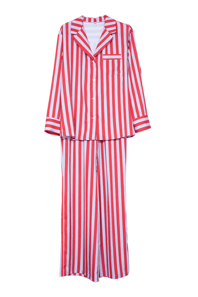 Lilac Striped Wholesale Satin Pajama Pants Set
