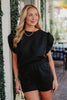 Black Jacquard Wholesale Two Piece Sets Women