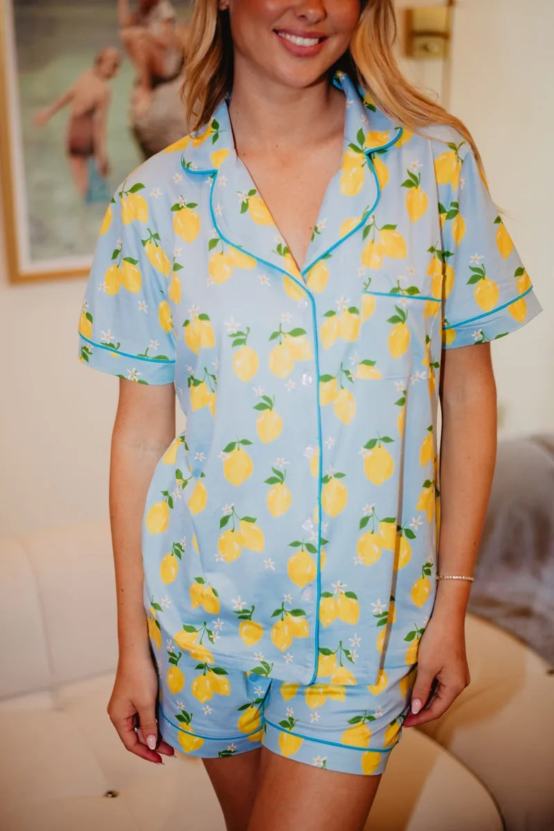 Zesty Lemons Wholesale Matching Pajama Sets
