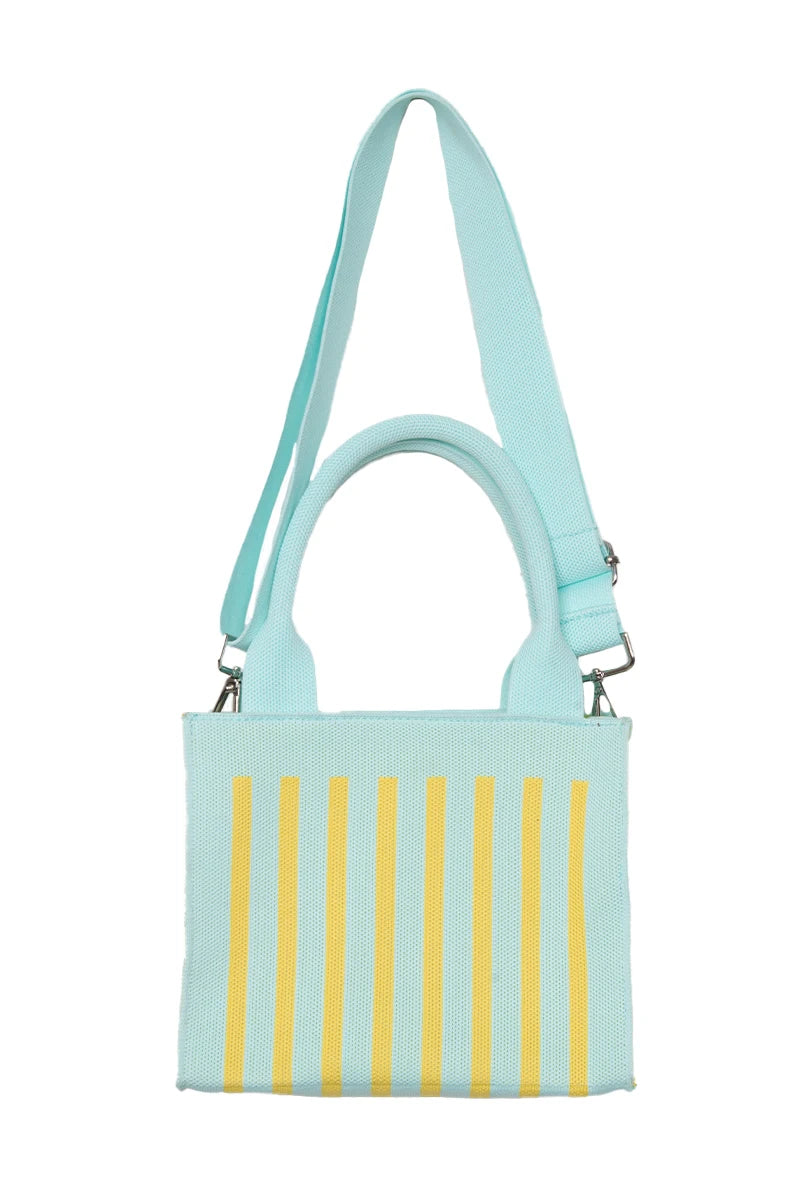 Mint Striped Wholesale Structured Mini Tote Purse