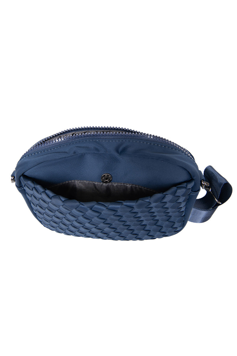 Navy Woven Crossbody Bag Wholesale