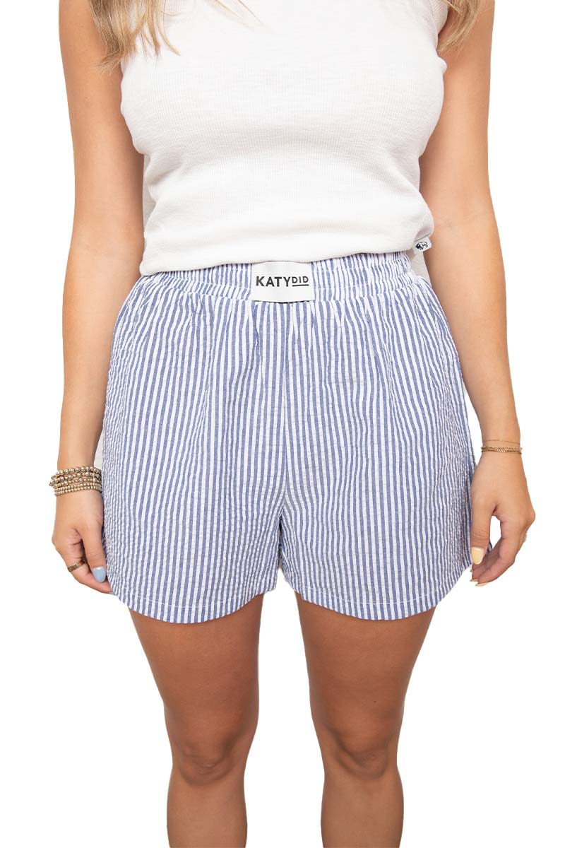 Navy Blue Striped Wholesale Boxers