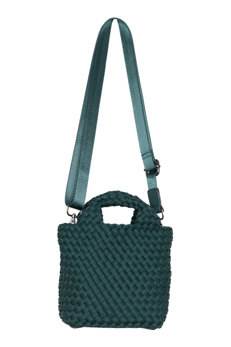 Forest Green Wholesale Woven Bucket Bag Crossbody