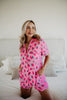 Pink Strawberry Print Wholesale Pajama Women