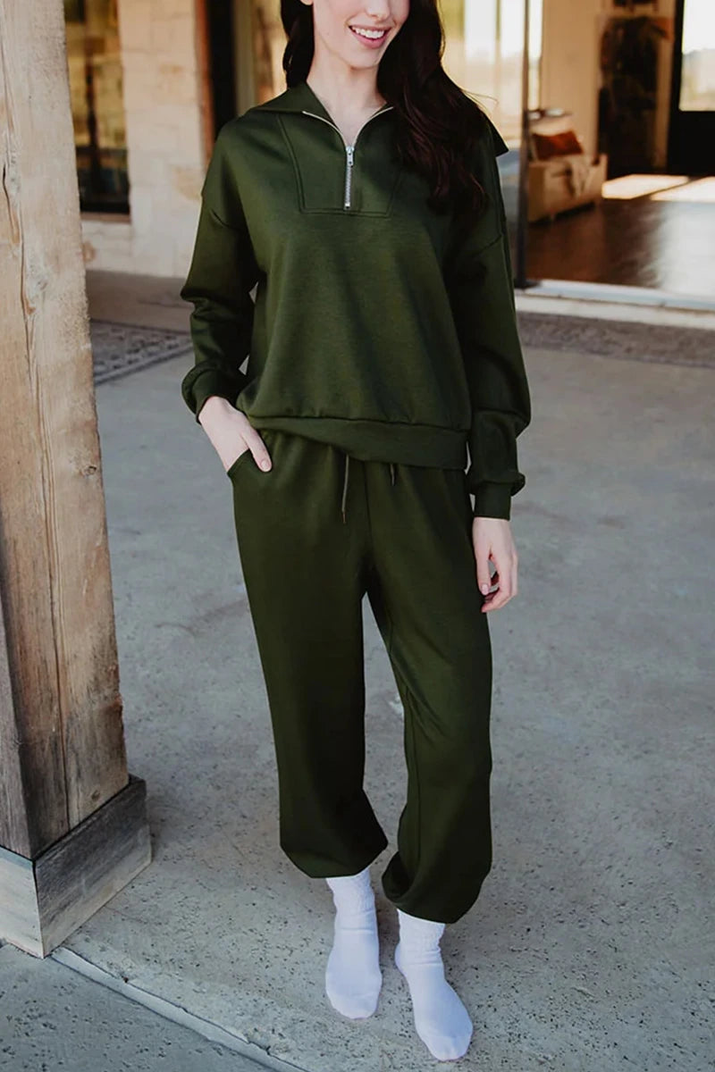 Olive Wholesale Two-Piece Pants Set
